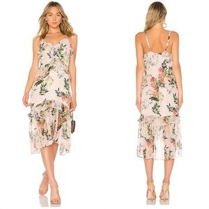 Parker Josie Silk Floral Tiered Ruffle Shift Dress Romantic Size 8